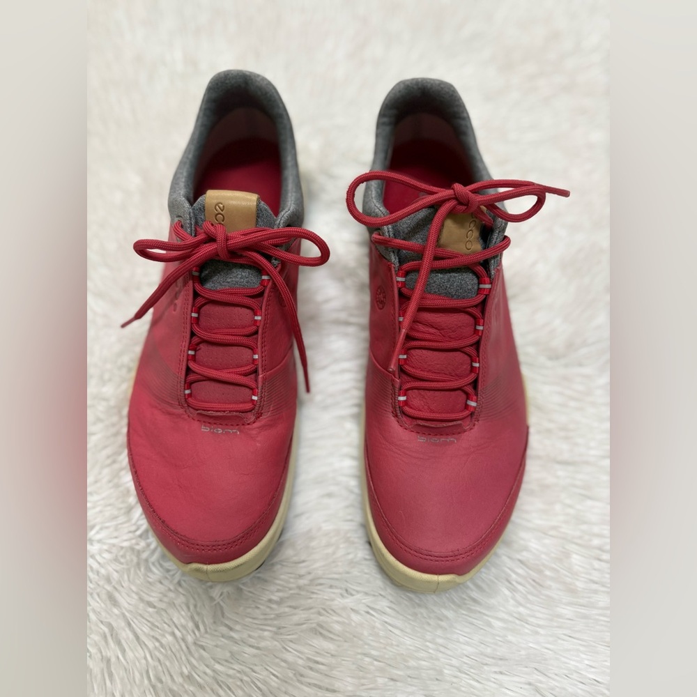 Ecco Men's Red and Gray Sneakers - Picture 2 of 9